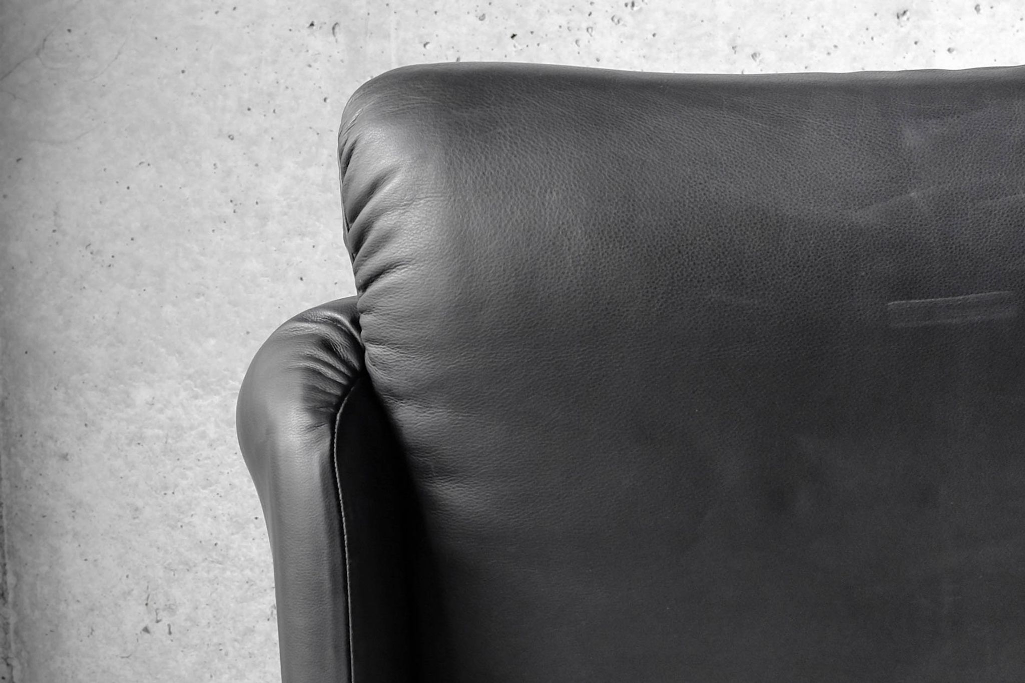 Maralunga black leather sofa 3 seater, Vico Magistretti for Cassina
