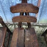 6 brutalist chairs in solid oak