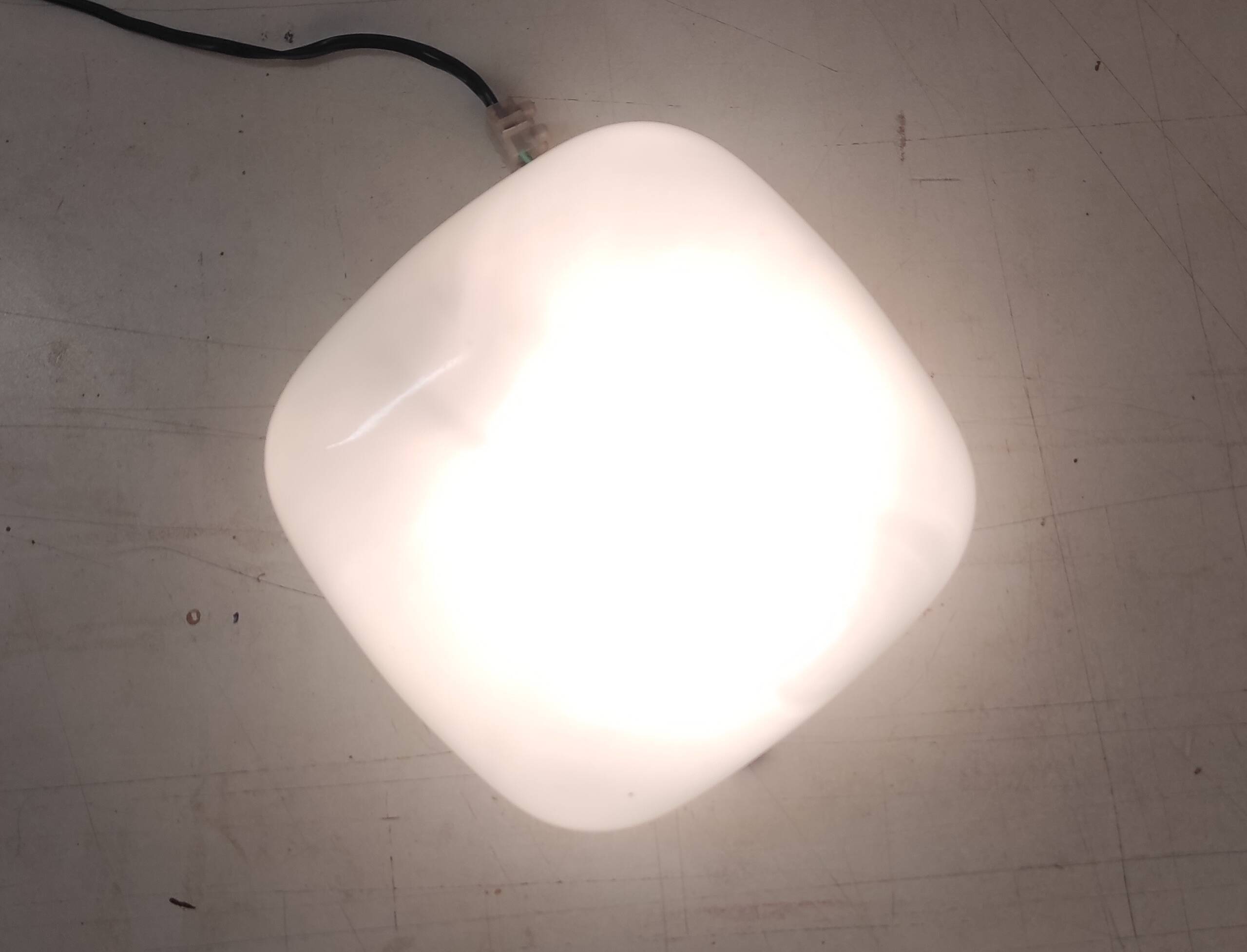 Ceiling light, square wall lamp in opaline, mid-20th century.