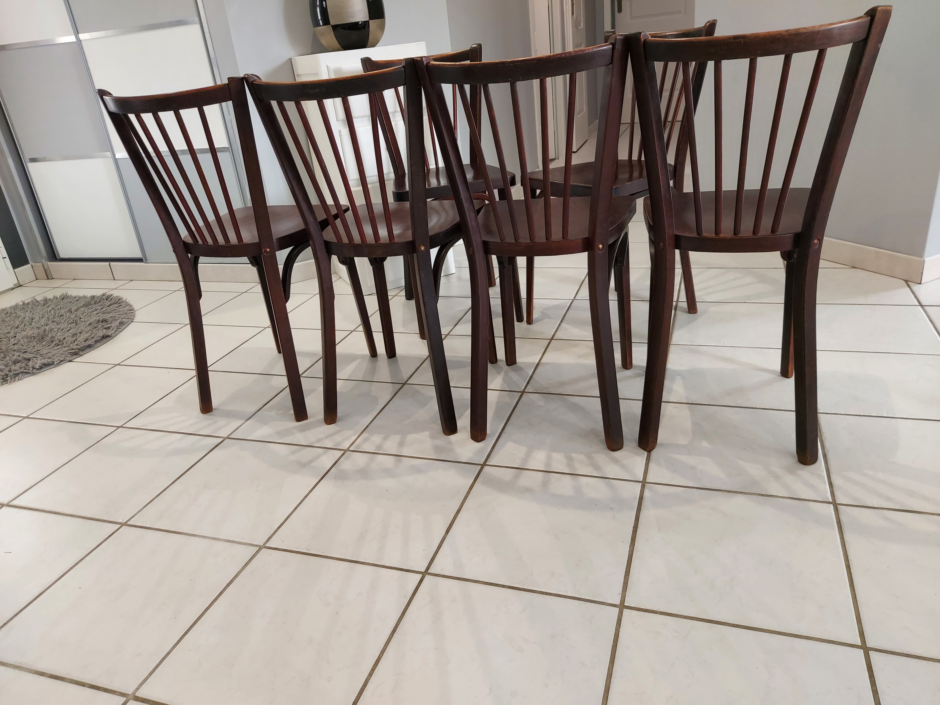 Suite of 6 chairs by Baumann 1960