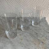 Set of three Saint Louis style orangeade glasses