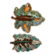Set of 2 leaf-shaped ceramic dishes from Vallauris.