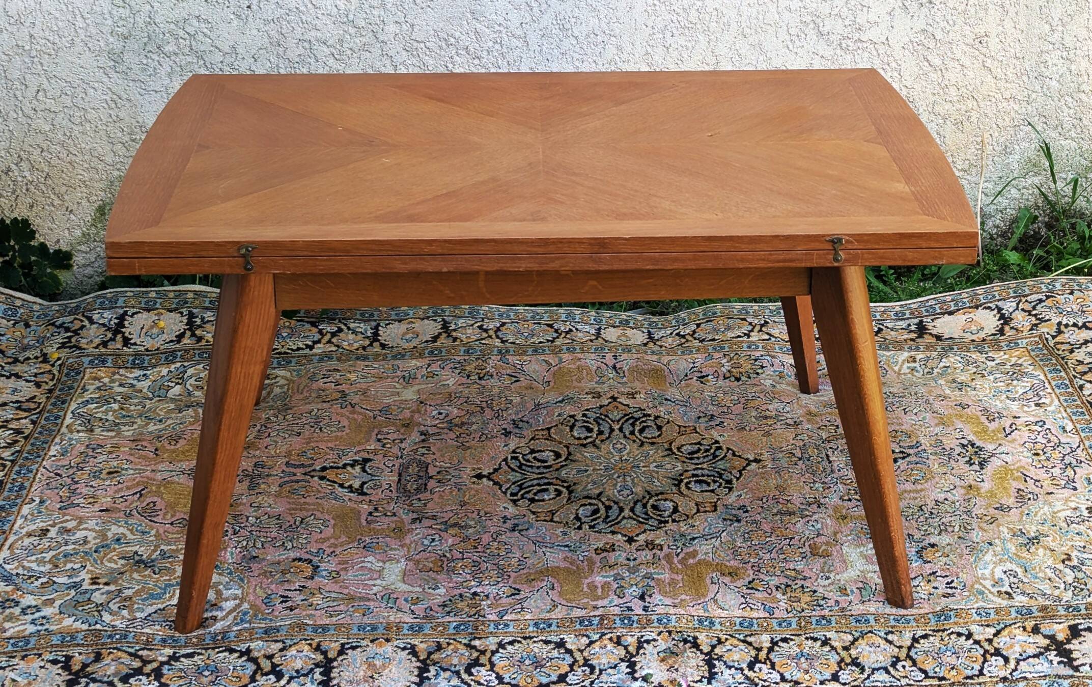 Table Vintage Modulable Magic Révélation Pieds compas par Albert Ducrot, ve
