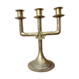 Masonic chandelier with 3 branches in bronze