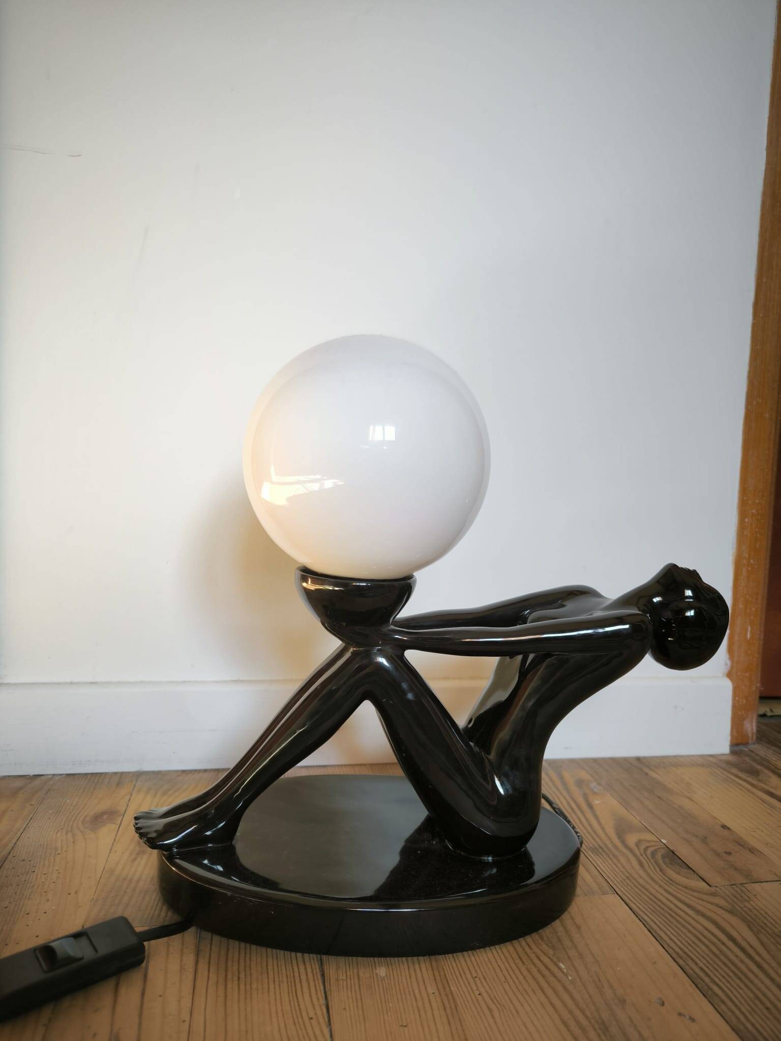 Lampe vintage opaline style art déco