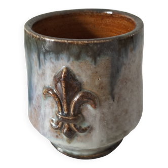 Mug terre vernissée fleur de lys