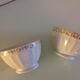 Two ribbed white bowls in Longchamp Porcelain /vintage 60s