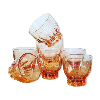 Ensemble de 7 verres rose pâle