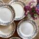 Set of 6 old flat plates model Cécile de HBCM