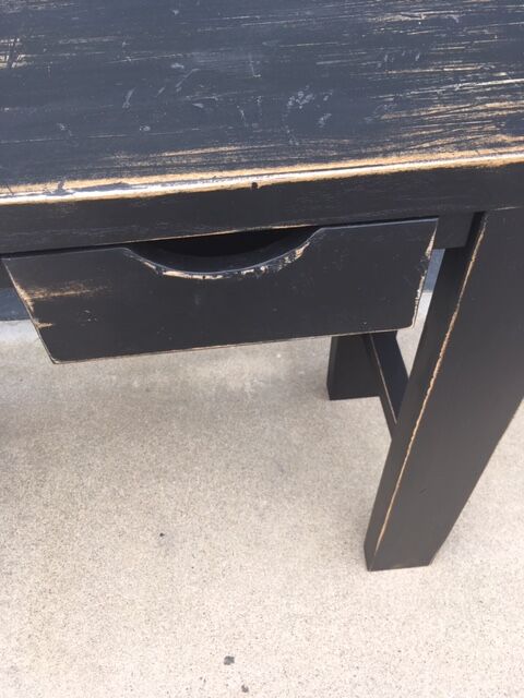 Black patinated workbench