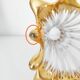 Splash-shaped crystal vase with gold rim