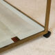 Table basse en laiton, verre et miroir 1970