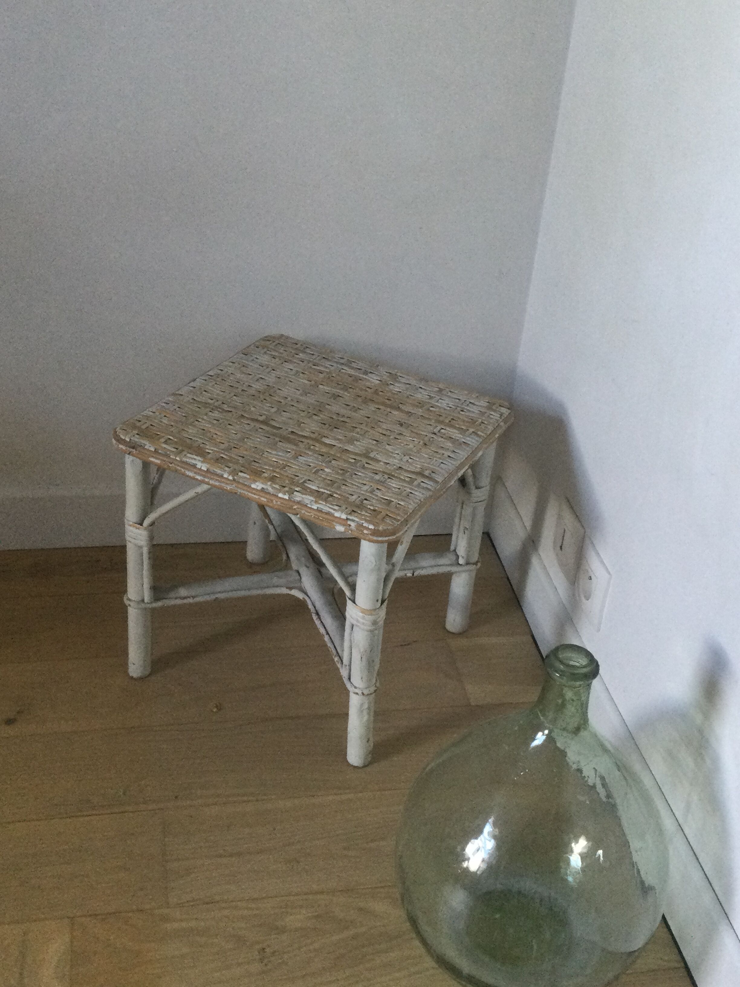 Rattan side table