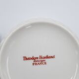 Three cups and under porcelain tea cups from Limoges Haviland barbed-wire décor