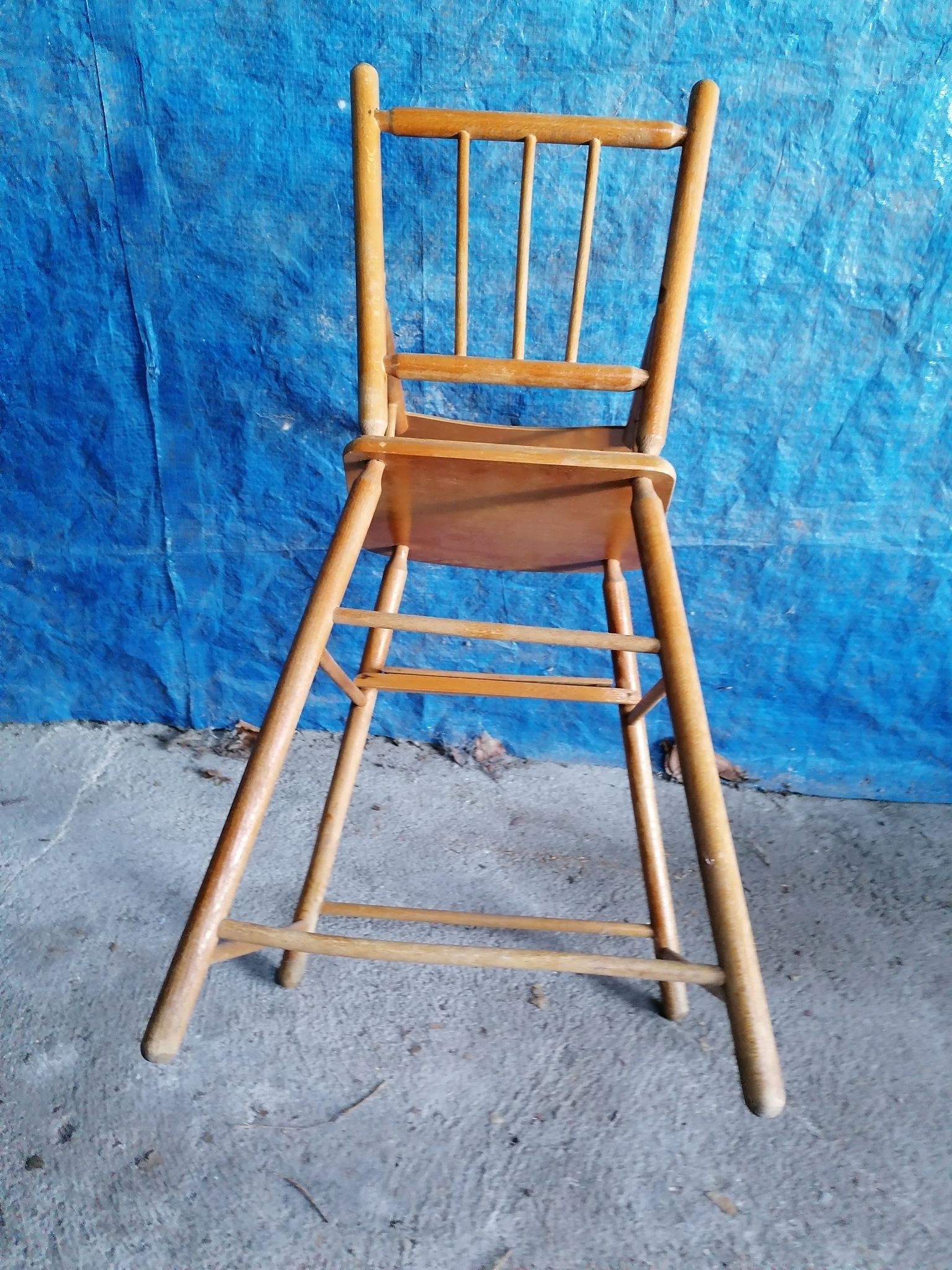 High wooden chair doll