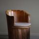 Chaise souche sculpturale brutalisme Wabi Sabi en pin massif, suédoise, 1968