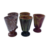 Set of 5 blaring mazagrans "Petite Masse" (Morvan)