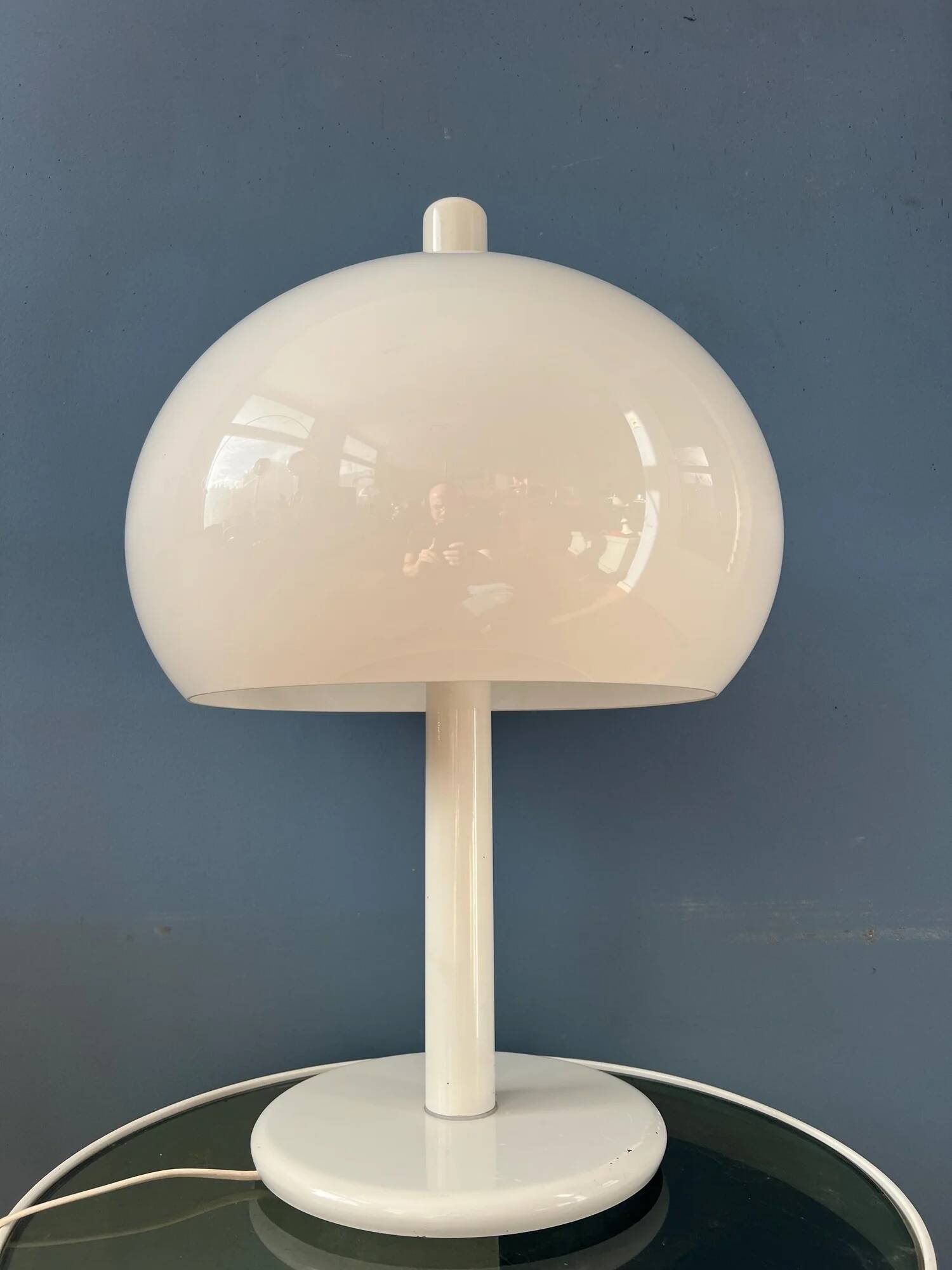 Lampe de table champignon vintage blanche Dijkstra style spatial
