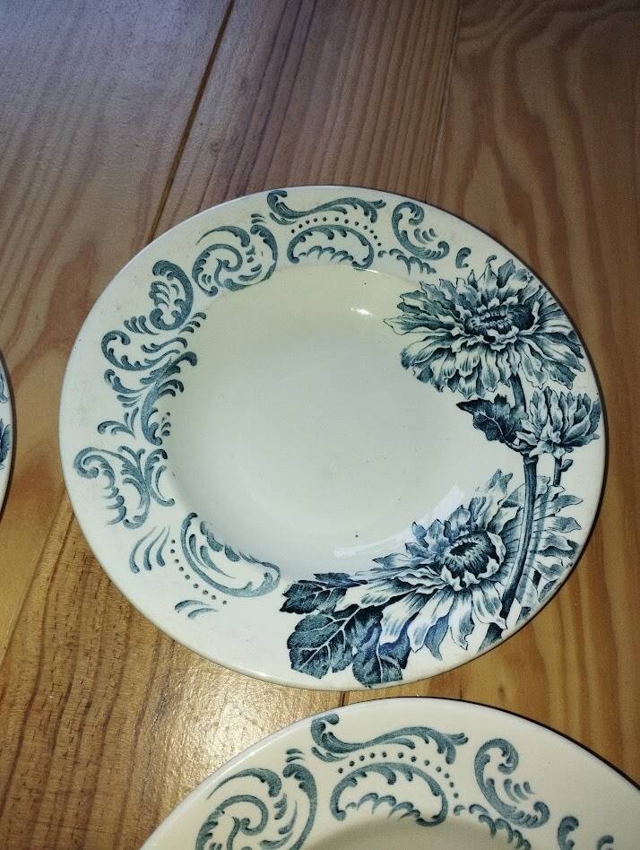 Assiettes Creuses Vintage Longwy “Tournesol” | Lot de 4