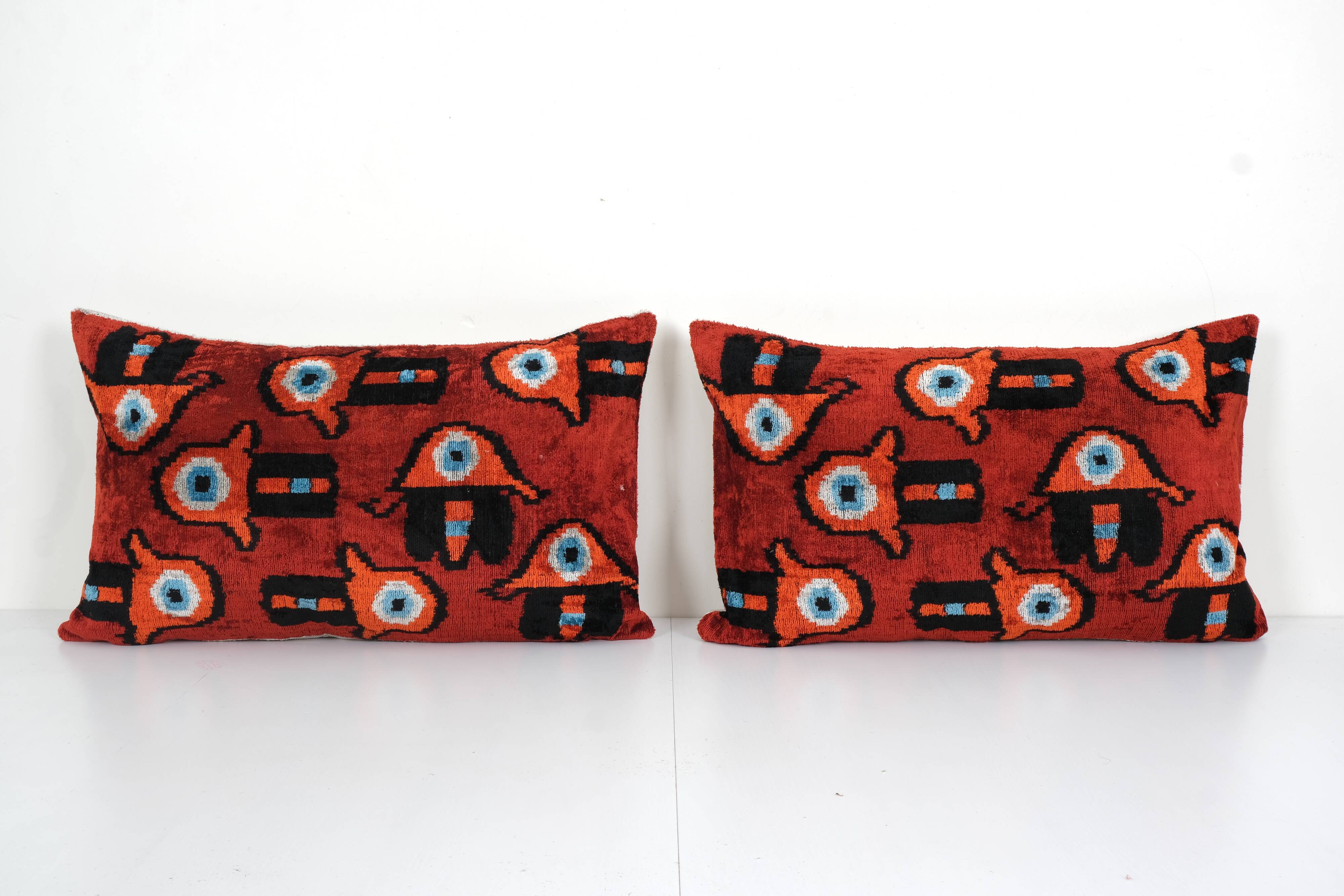 Paire de coussins Ikat