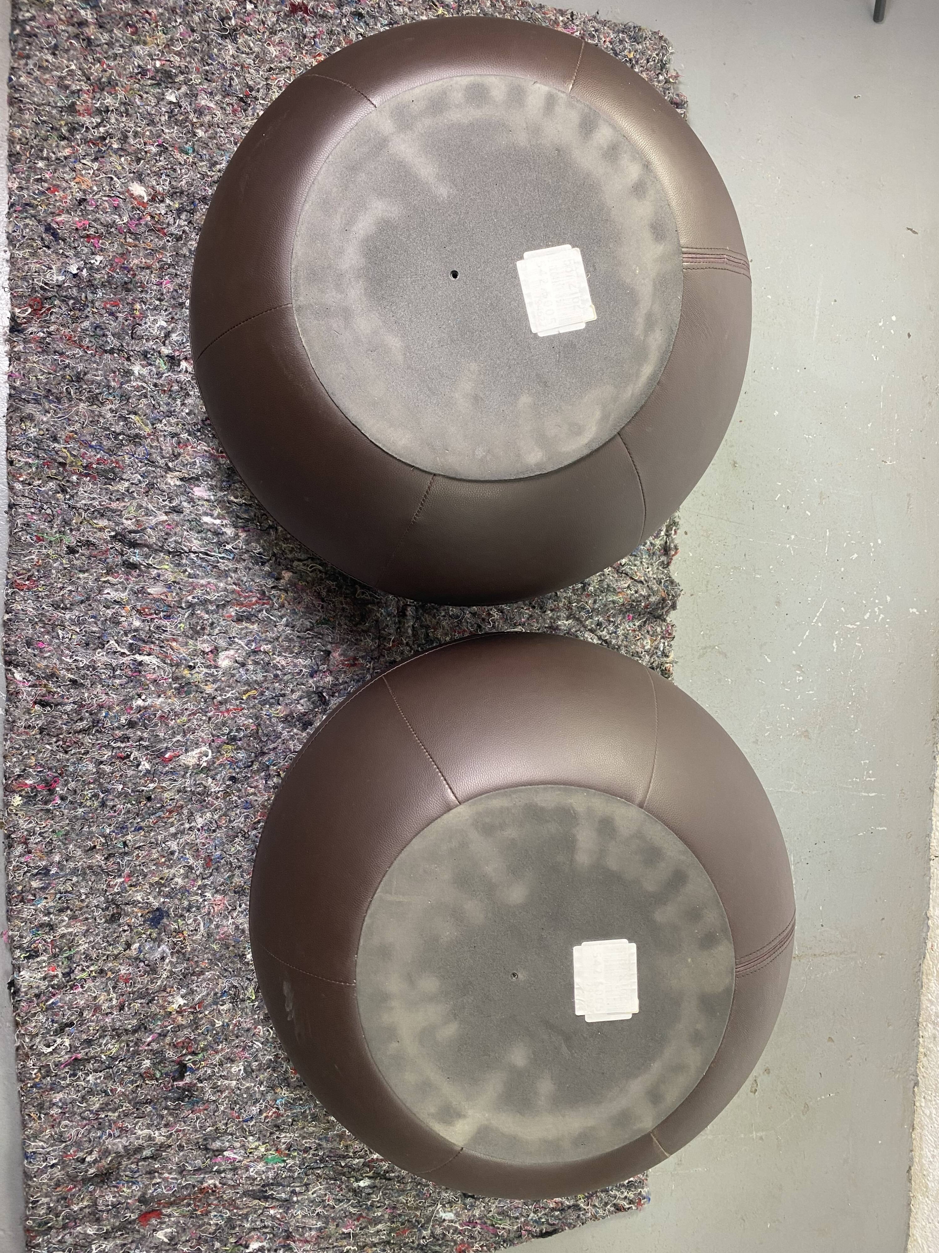 Brown Leather Ball Chair by Finn Stone