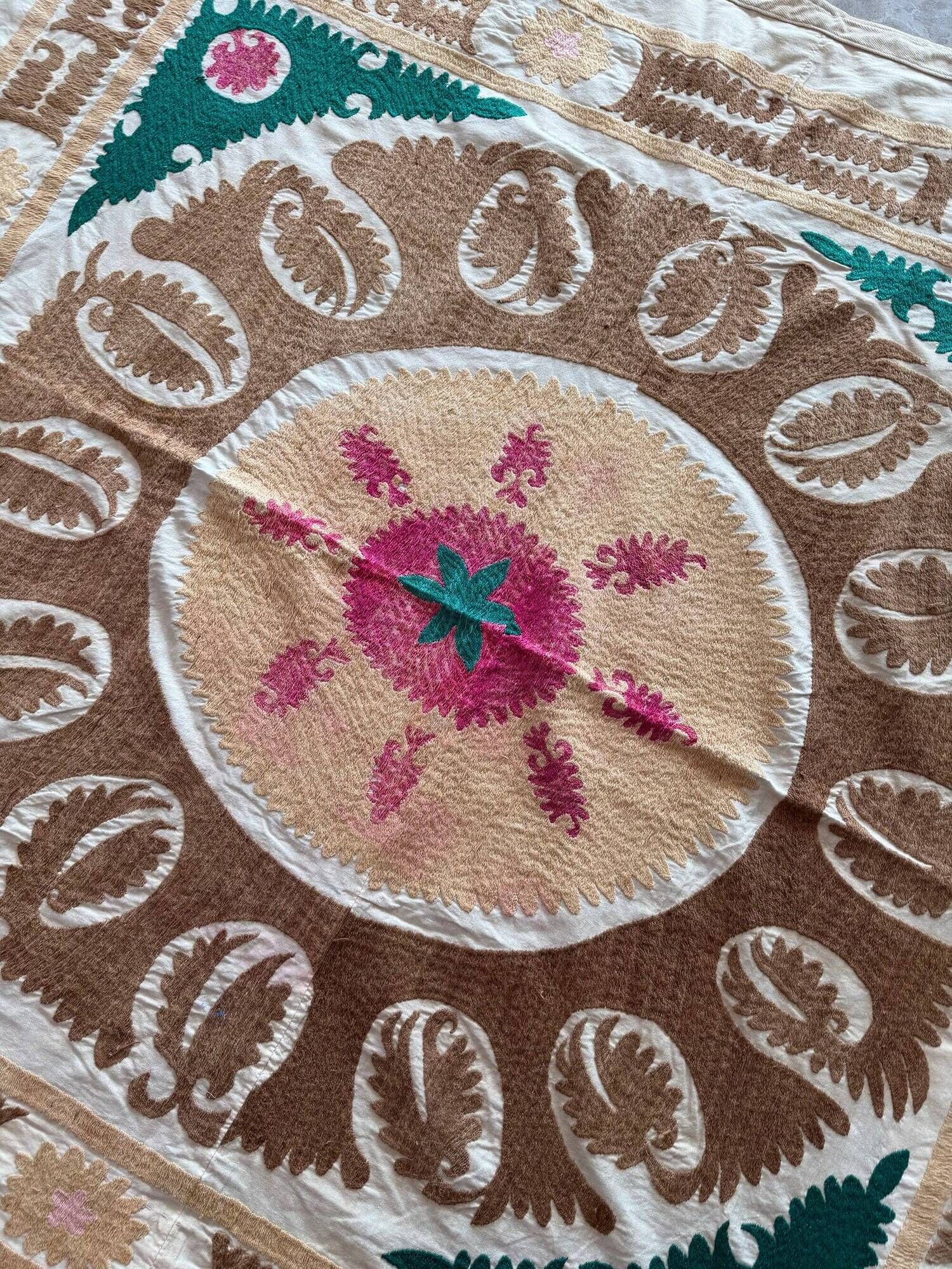 Vintage hand-embroidered tablecloth 142x146 cm