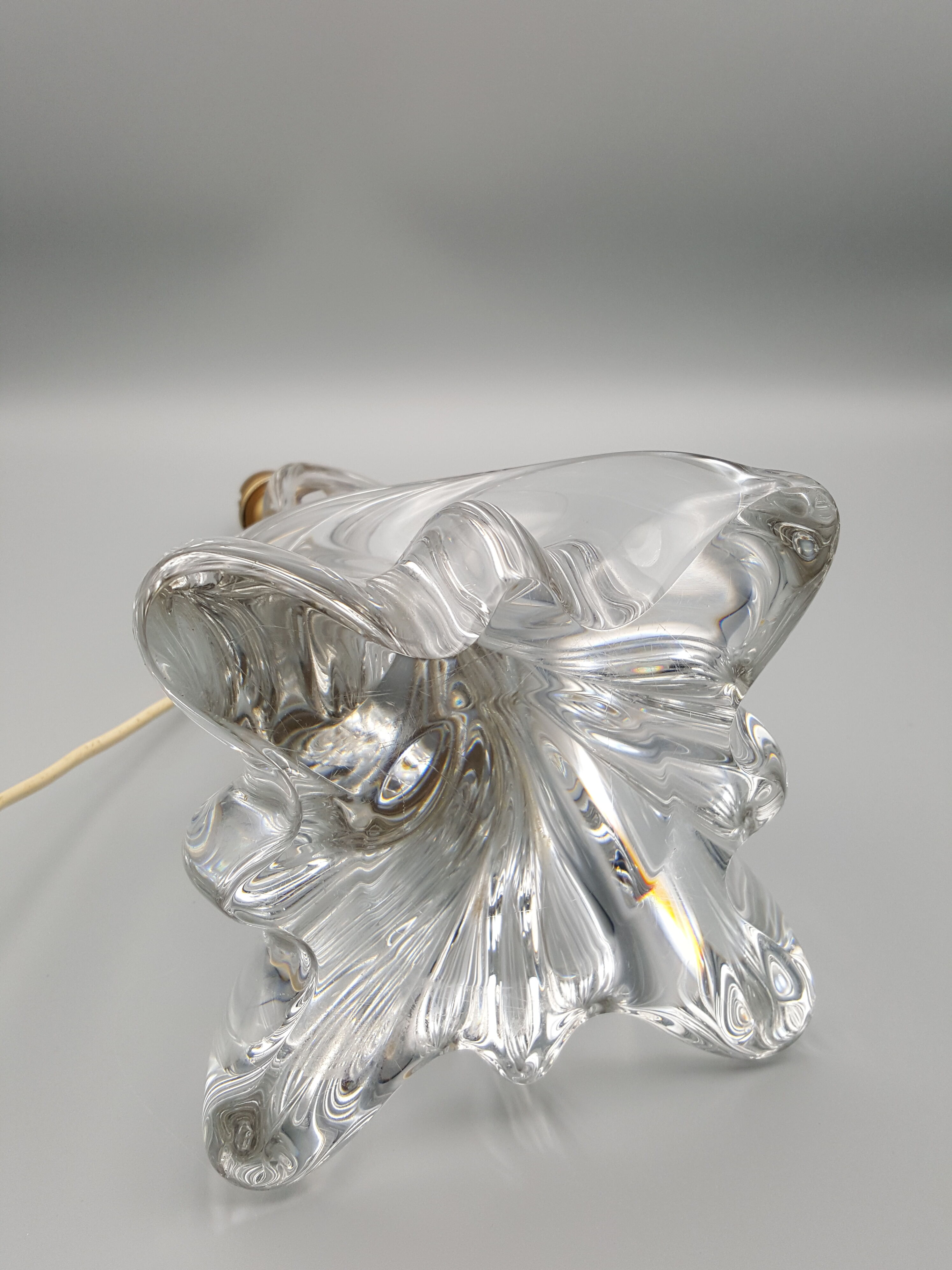 old heavy crystal lamp foot design 60 70s