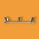 Vintage aluminum wall coat rack with three hooks - good condition
