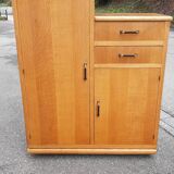 Asymmetrical wardrobe light oak 1950