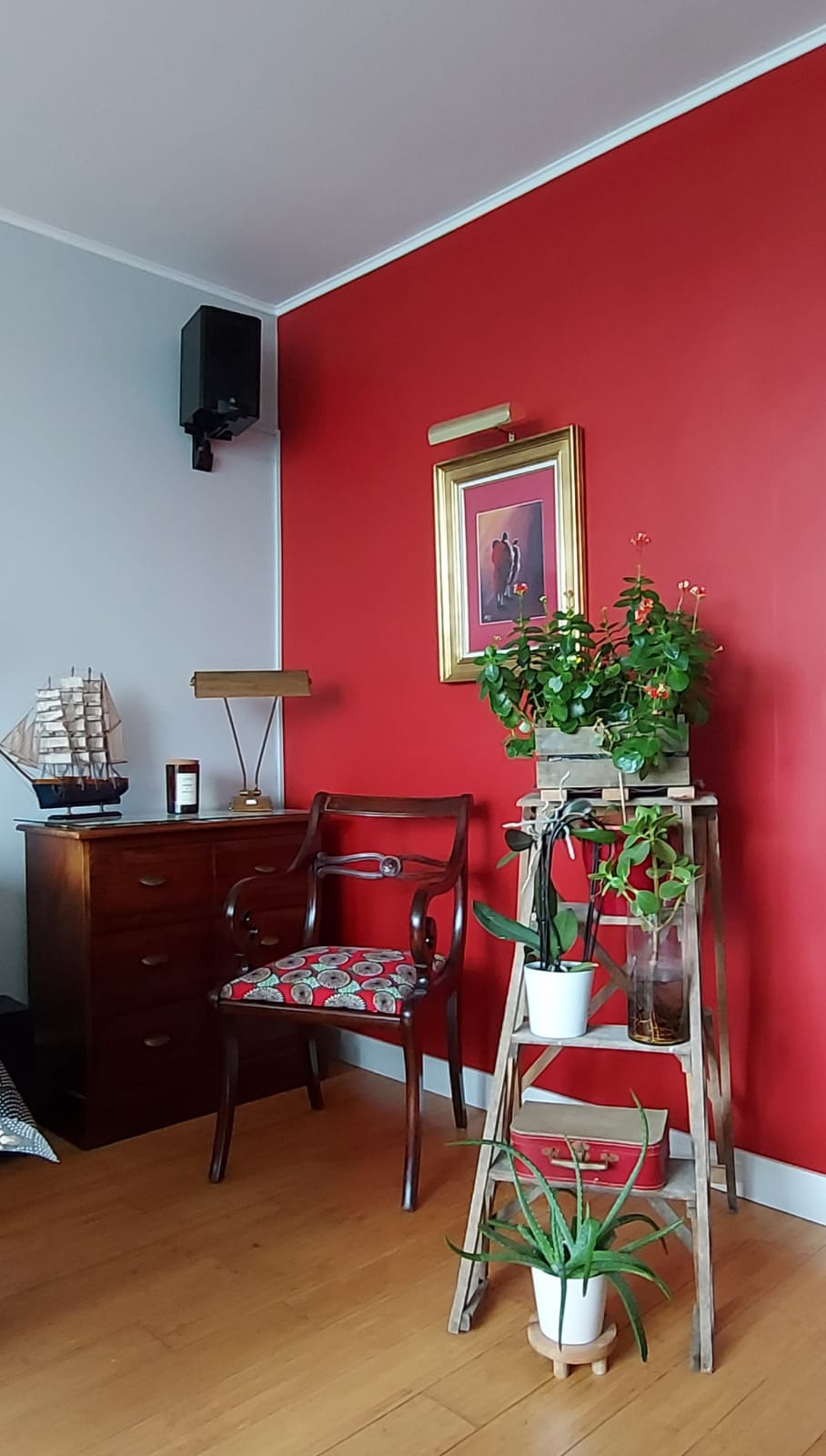 Design shelf from an old painter's stepladder