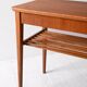 Scandinavian vintage teak nightstand with slatted shelf