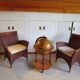 Vintage globe bar cabinet, colonial style, Italy, 1970s