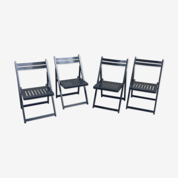Set de 4 chaises pliantes en bois