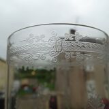 Baccarat crystal goblet model engraved with Baccarat initial "B" on frieze