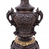 Paire de lampes à huile en bronze, France, vers 1880.