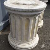 Pair of low Columns of Greco-Roman style concrete garden