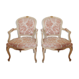 Two Louis XV style convertible armchairs