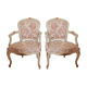 Two Louis XV style convertible armchairs