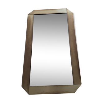 Gold metal mirror years 80 55x97cm