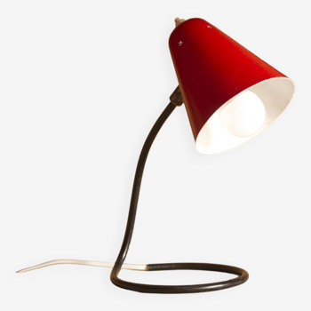 Petite lampe de table rouge, années 1950