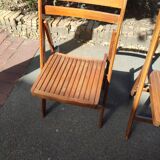 4 folding teak chairs