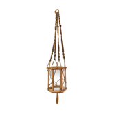 Suspension porte plantes en macramé et terrarium