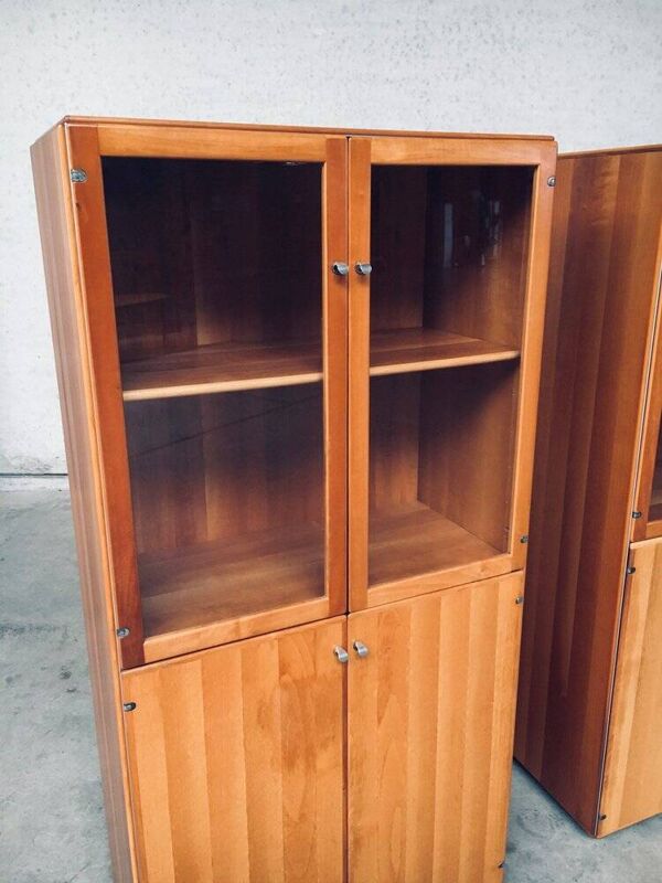 Torcello Series Display Cabinet Set by Afra & Tobia Scarpa for Stildomus, Italy, 1980s, Set of 2