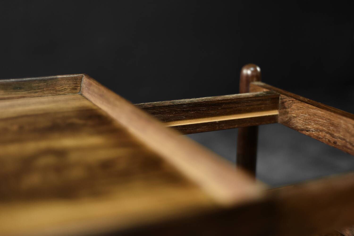 Vintage Danish dessert table in rosewood.