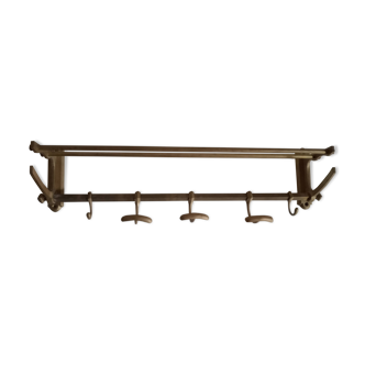 old brass wall coat rack