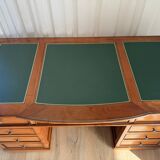 Minister Louis-Philippe's desk in solid cherry wood and leather.