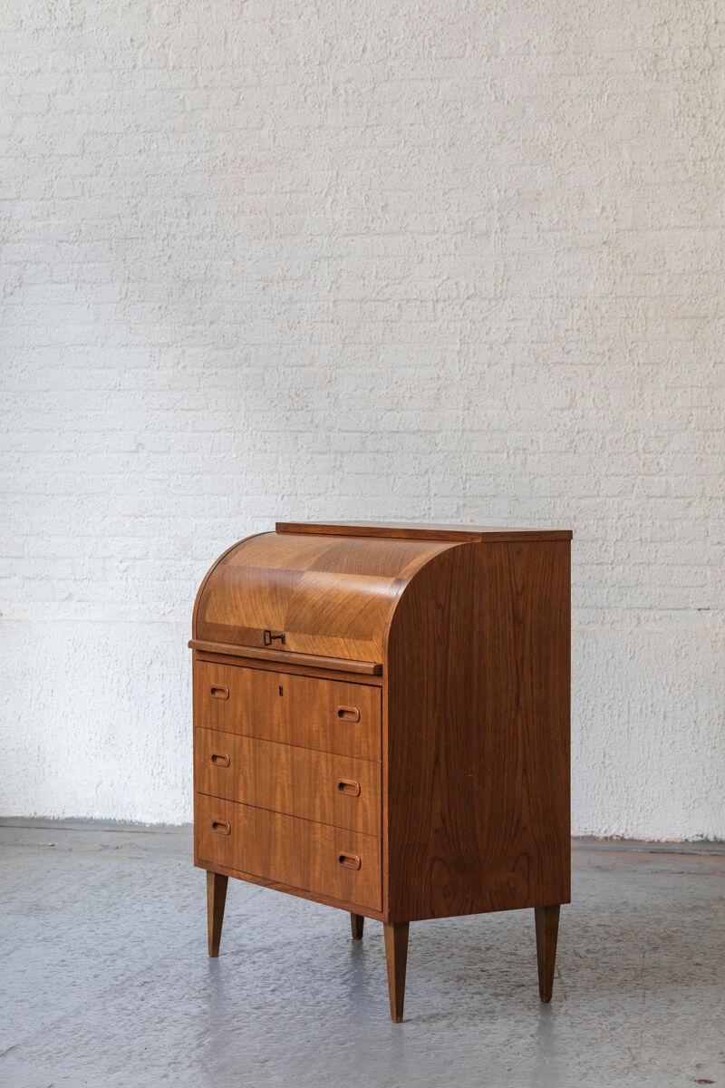 Rolltop secretary in mahogany by Egon Ostergaard, Sweden 1960’s