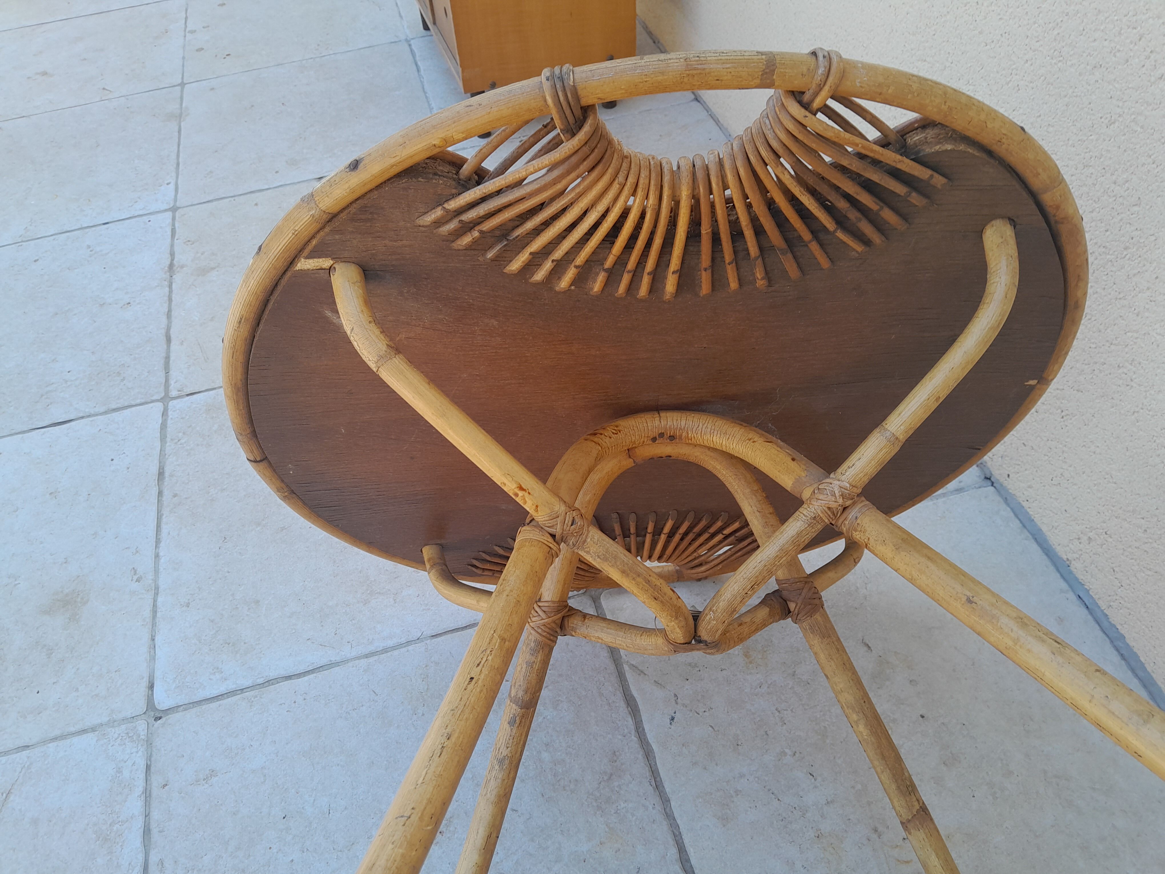 Vintage rattan coffee table