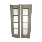 White Mirrors Pair Recycle Old Teak Wood Window