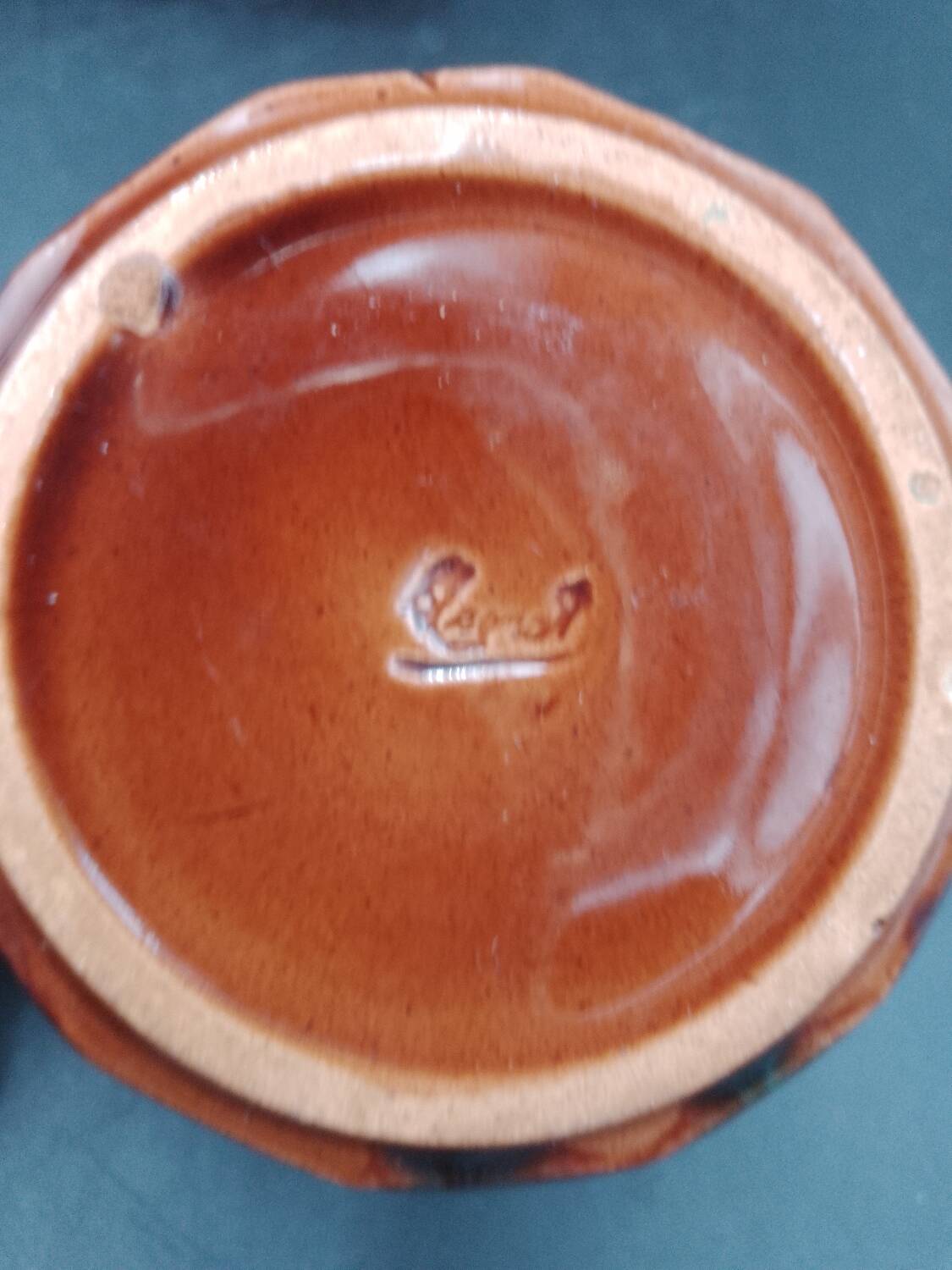 Tête-à-tête coffee service in Puisaye stoneware signed Louis Cagnat, Art Deco